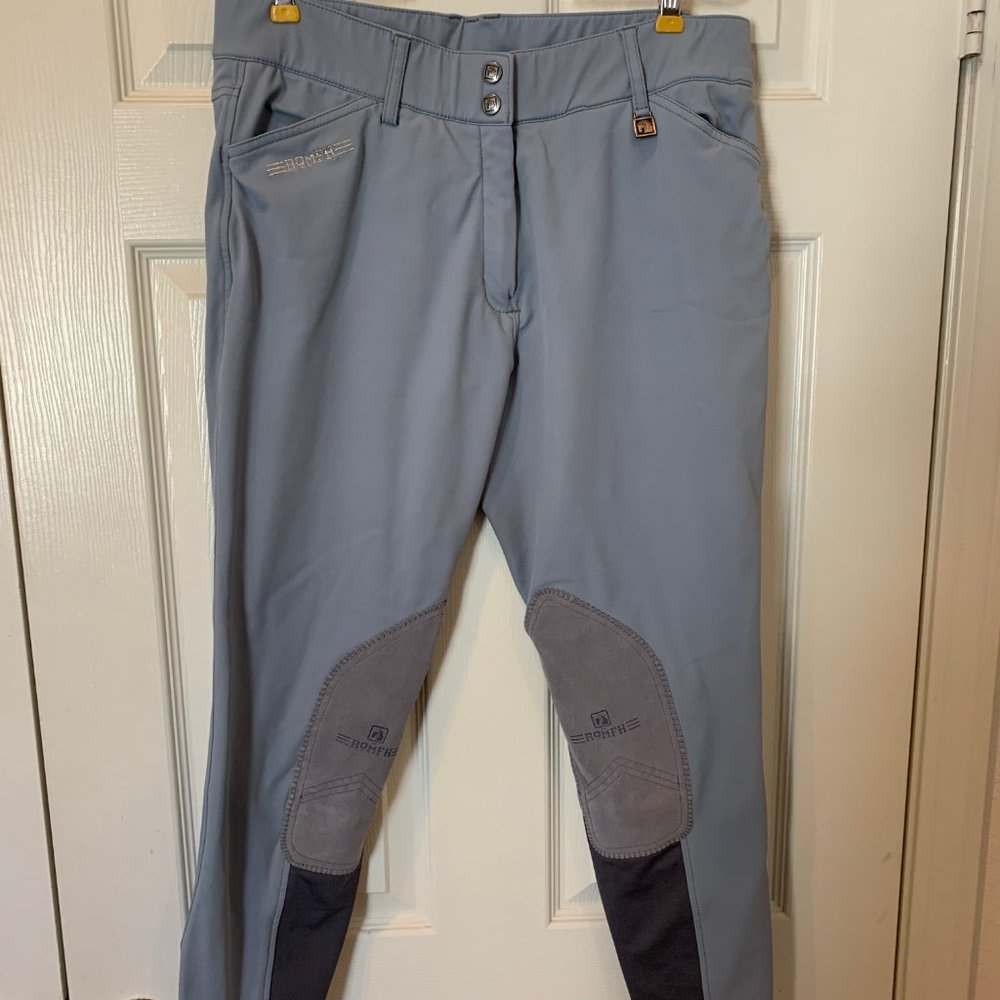 Romfh Sarafina Euro Seat Breeches 32R Grey Morning